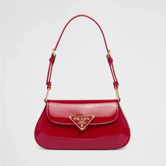 Prada | Bags | Prada Cherry Red Patent Leather Shoulder Bag